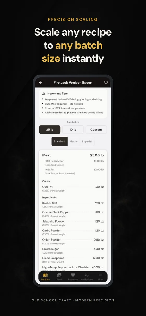 Scale any recipe to your exact batch